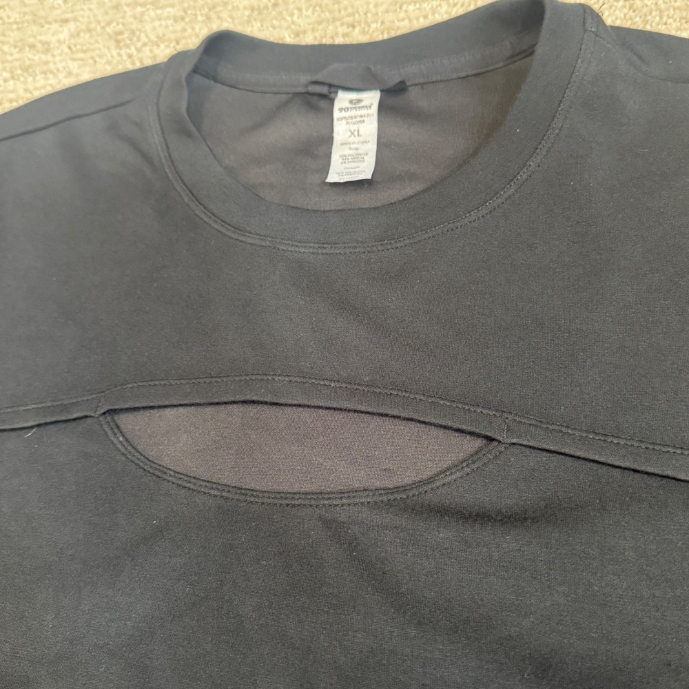90 Degree by Reflex Softlite Scuba Zoe Pullover Black Cutout Crop Sweatshirt XL - Picture 3 of 7